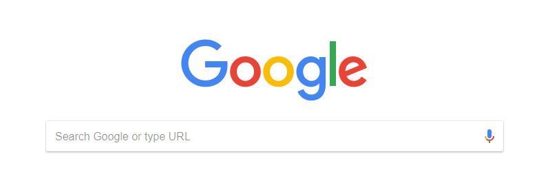 The Google homepage and search bar