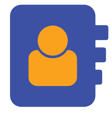 Blue and orange icon representing directories