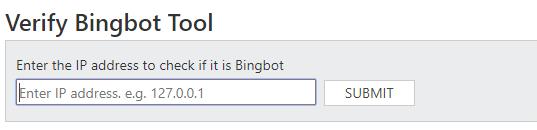 Verify Bingbot Tool from Bing Webmaster Tools