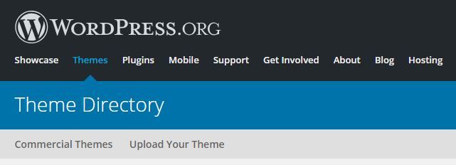 theme directory page on WordPress.org