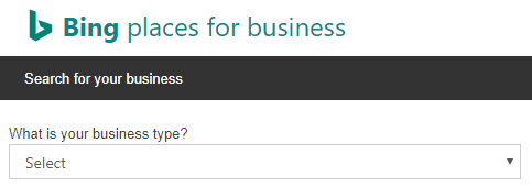 Screenshot of a section of the Bing Places for Business homepage