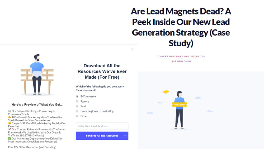 Giant lead magnet on an article posing the question ``Are Lead Magnets Dead?``