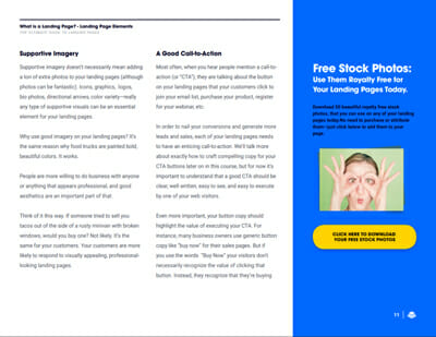 free stock photo download page within Leadpages' Ultimate Guide to Landing Pages