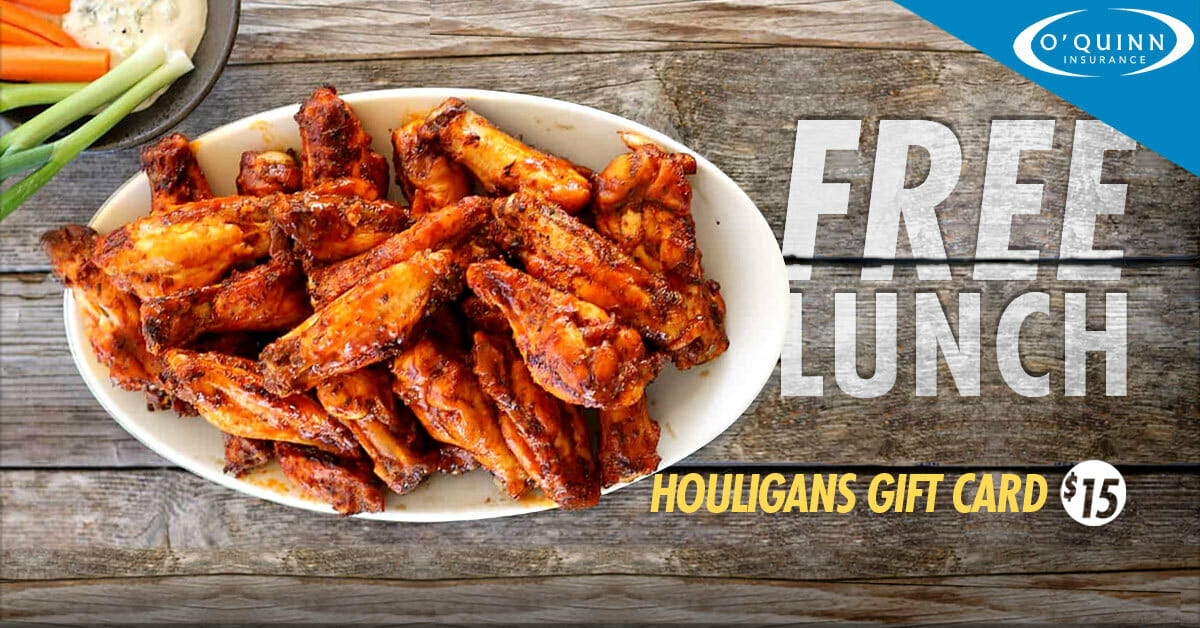 Facebook ad offer image free lunch with picture of wings