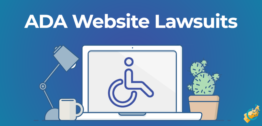 Computer with disabled icon titled ADA Website Lawsuits