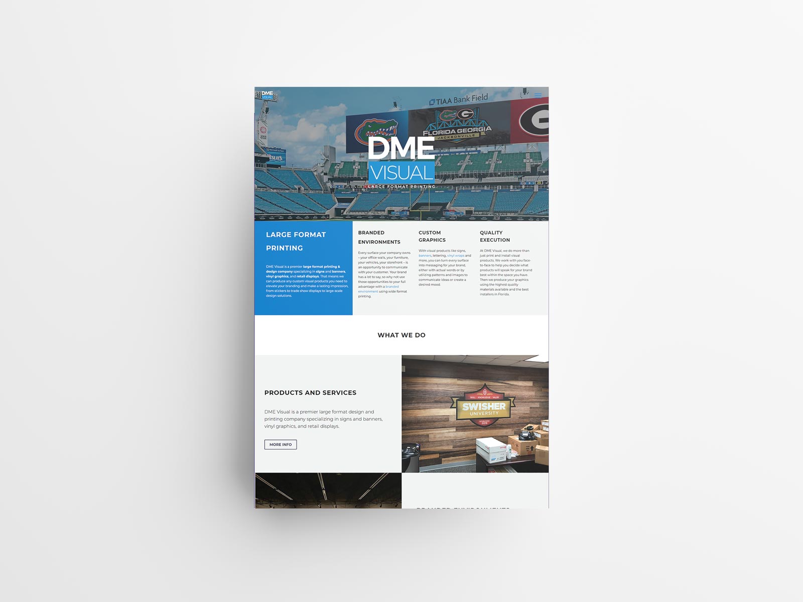 Screenshot of DME Visual site