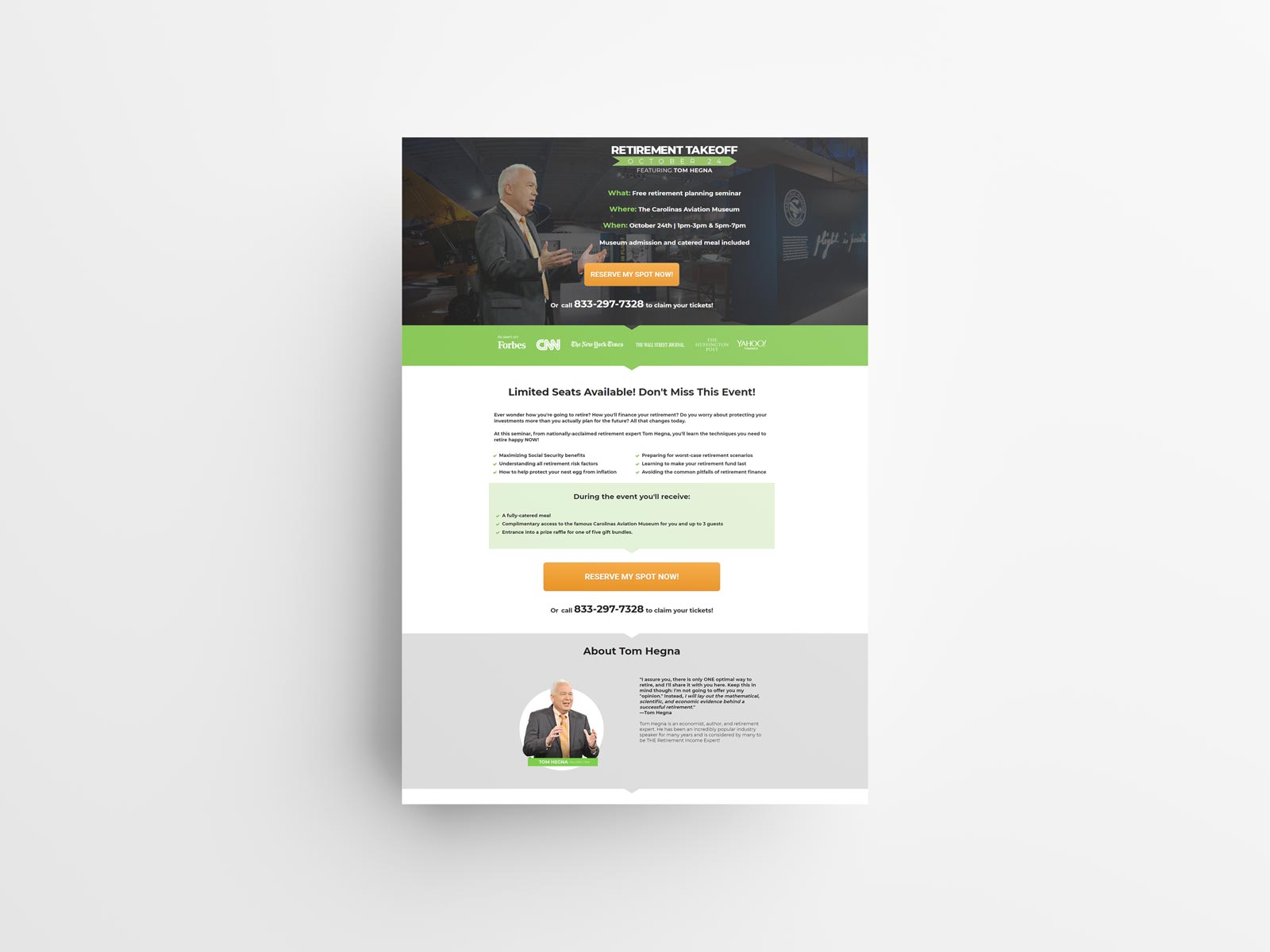 Landing page created for speaking event